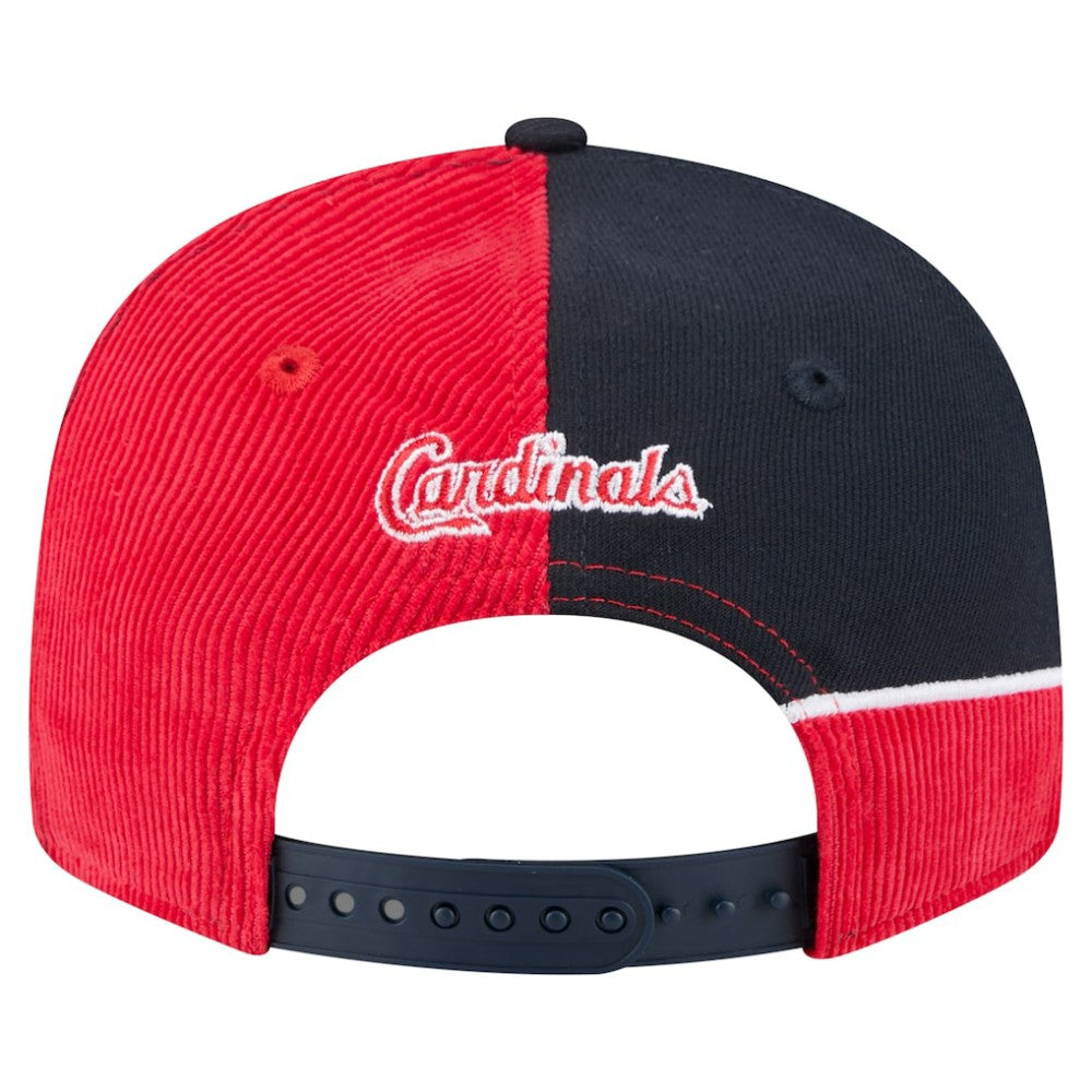 St. Louis Cardinals Retro Split Corduroy Snapback Hat Red/Navy | New Era