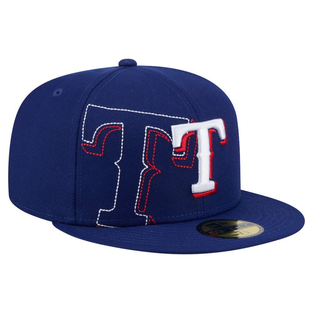 Texas Rangers Yarn Stitch 59FIFTY Fitted Hat Royal | New Era