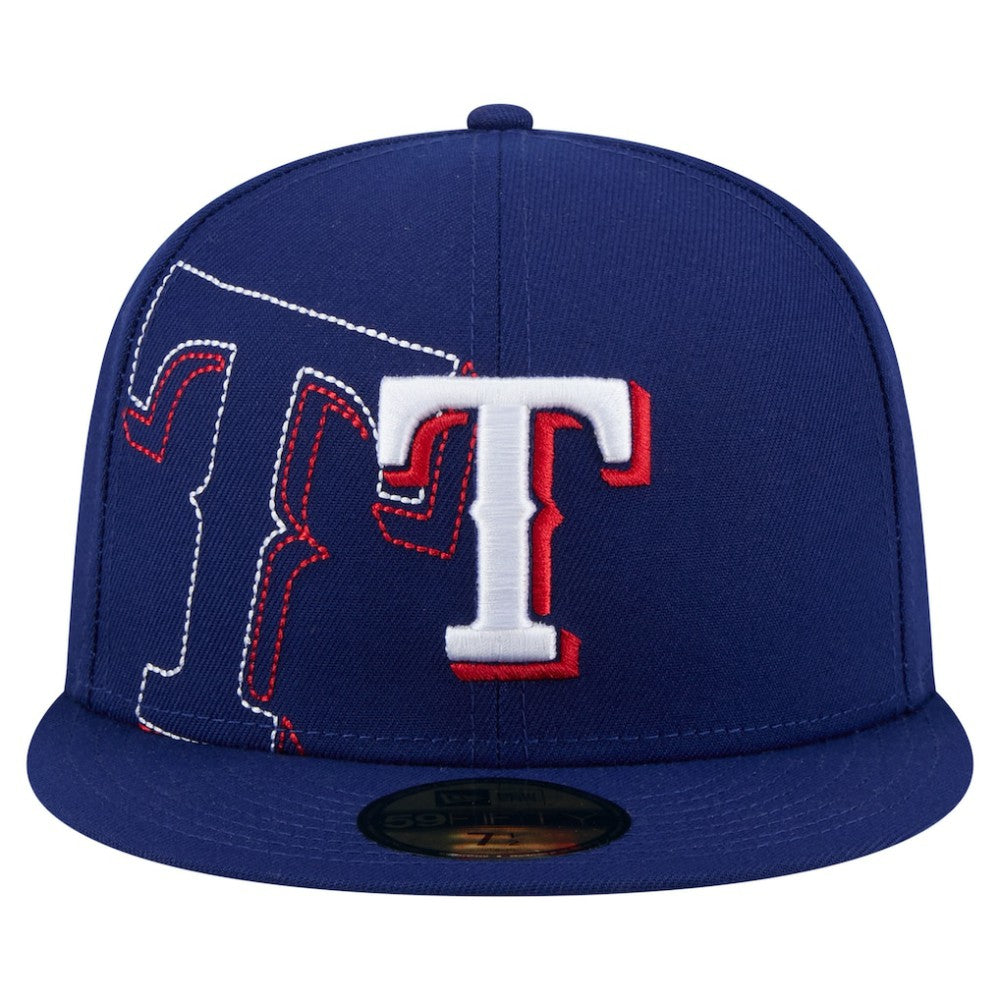 Texas Rangers Yarn Stitch 59FIFTY Fitted Hat Royal | New Era