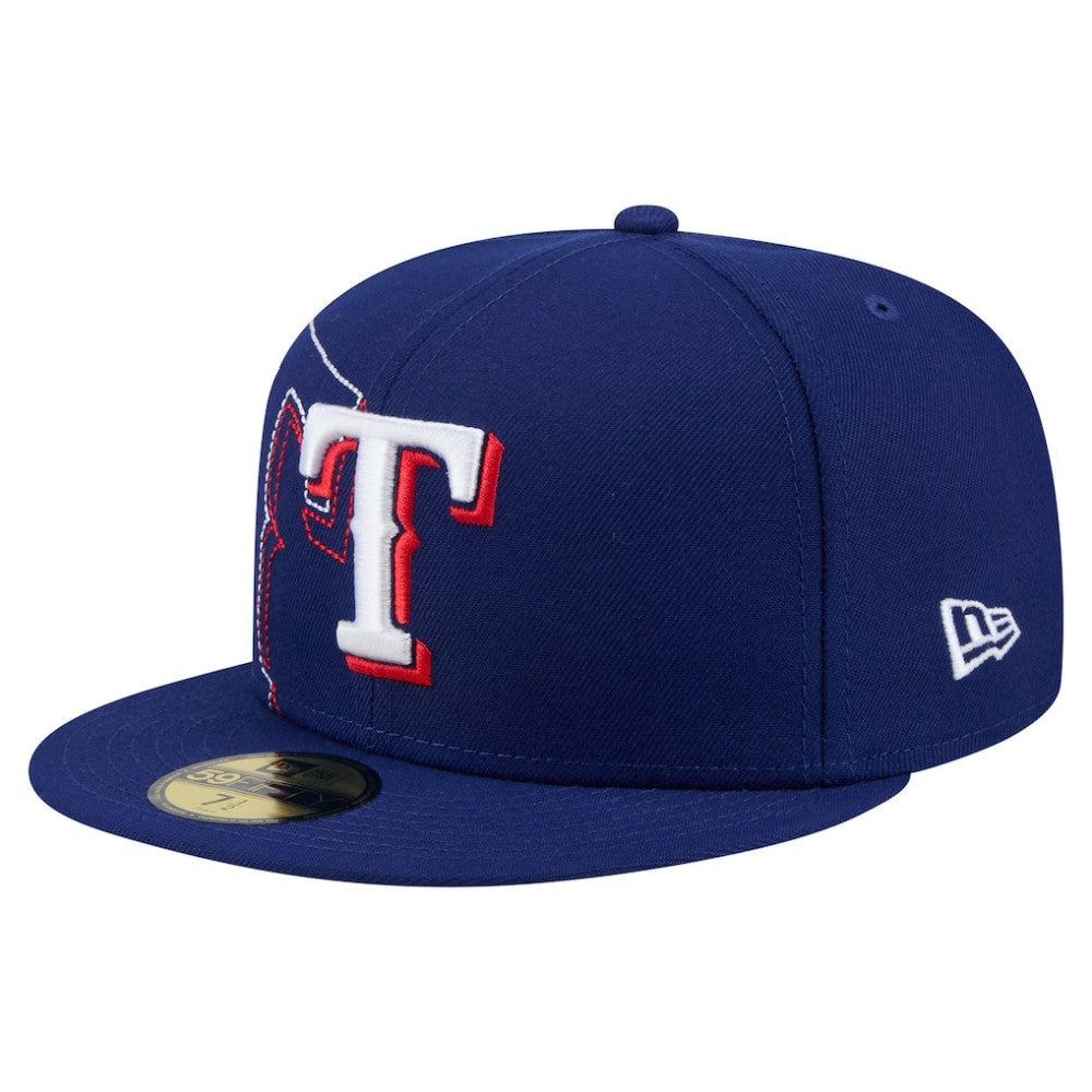 Texas Rangers Yarn Stitch 59FIFTY Fitted Hat Royal | New Era