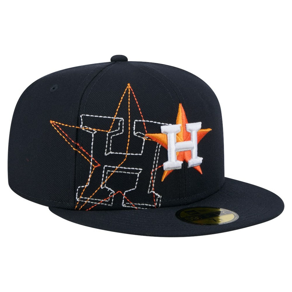 Houston Astros Yarn Stitch 59FIFTY Fitted Hat Navy | New Era