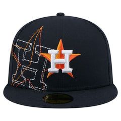 Houston Astros Yarn Stitch 59FIFTY Fitted Hat Navy | New Era