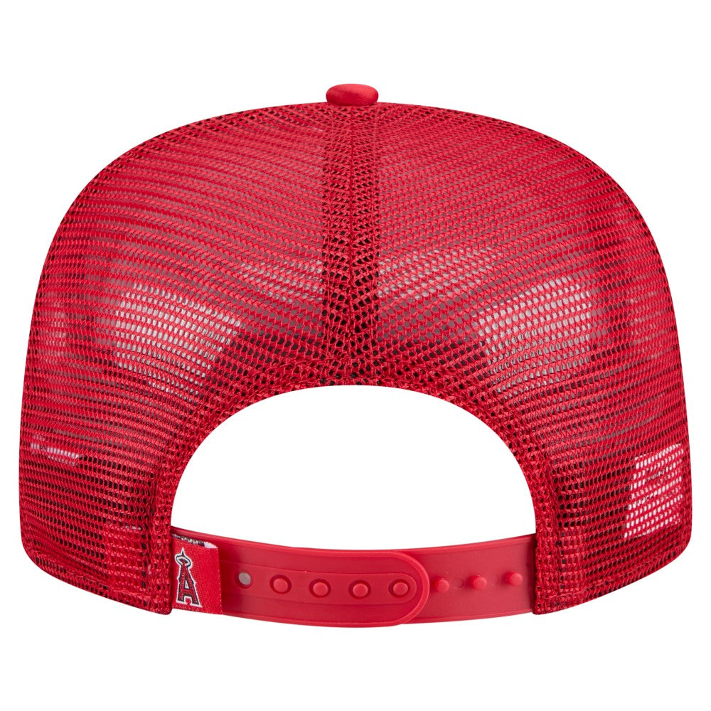 Los Angeles Angels Retro Satin Script Golfer Adjustable Hat Red | New Era