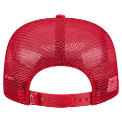 Los Angeles Angels Retro Satin Script Golfer Adjustable Hat Red | New Era