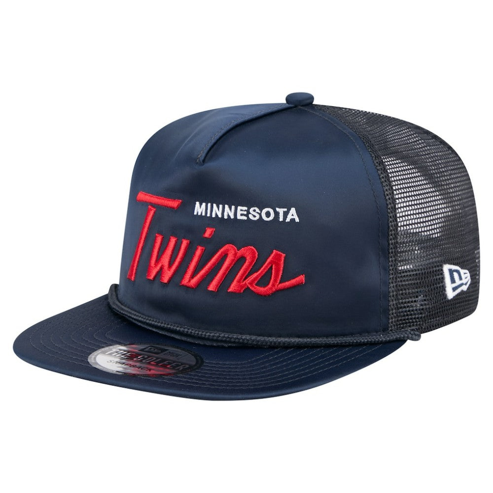 Minnesota Twins Retro Satin Script Golfer Adjustable Hat Navy | New Era