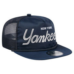 New York Yankees Retro Satin Script Golfer Adjustable Hat Navy | New Era