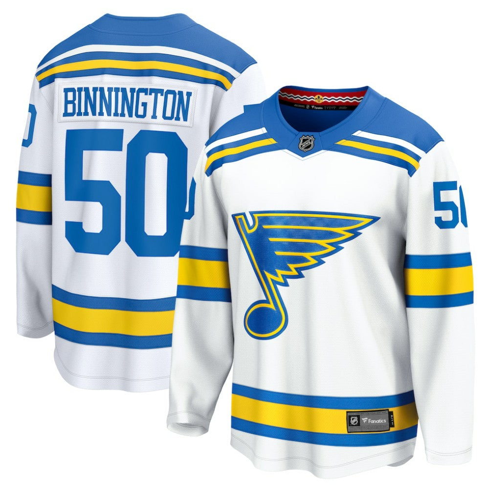 Jordan Binnington St. Louis Blues Fanatics Away Breakaway Player Jersey White