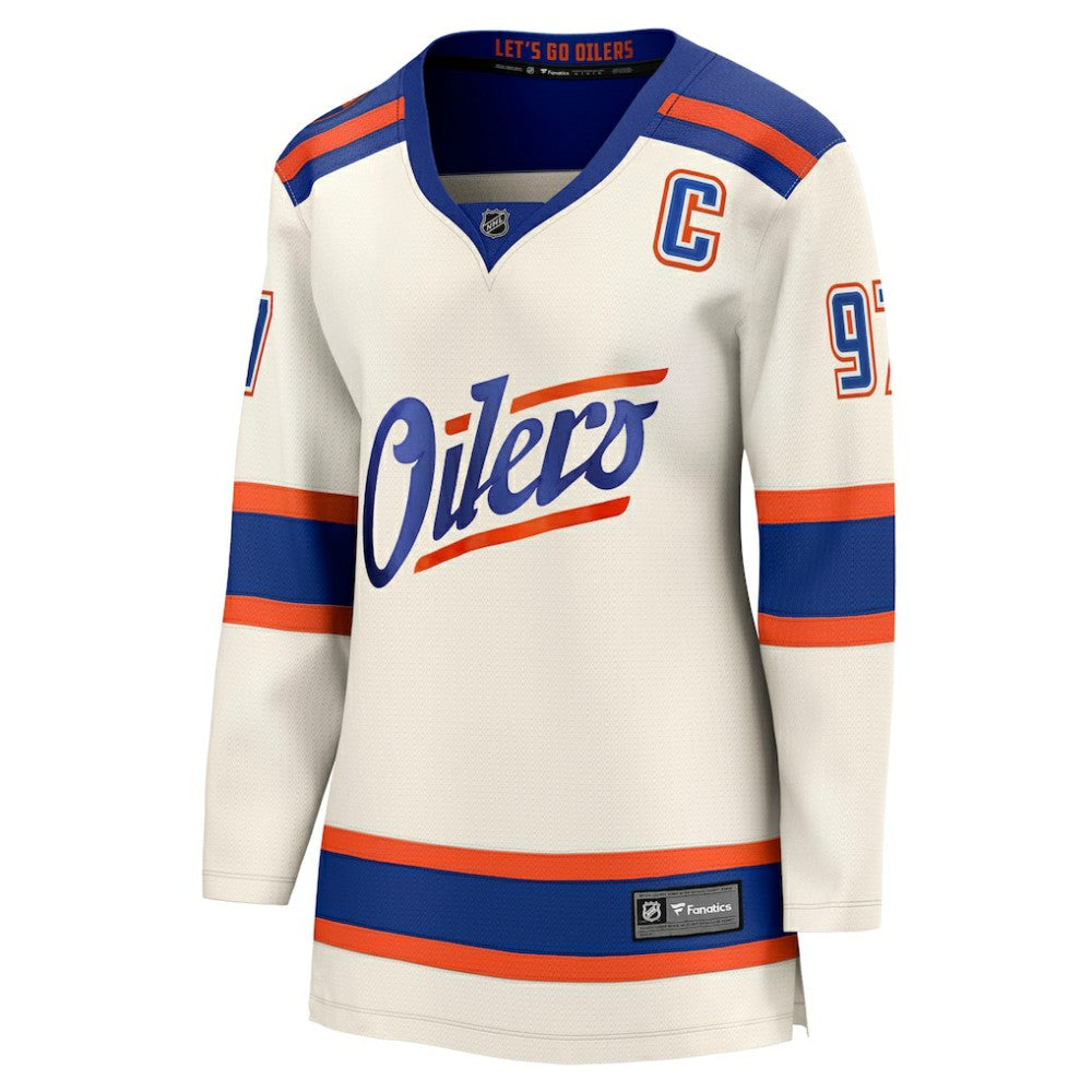 Connor McDavid Edmonton Oilers Fanatics Women's Alternate Breakaway Jersey Light Beige