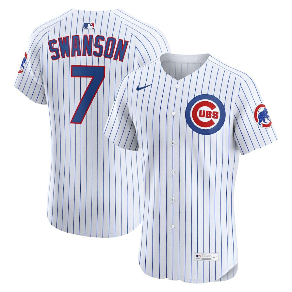 Dansby Swanson Chicago Cubs Home Elite Jersey White | Nike