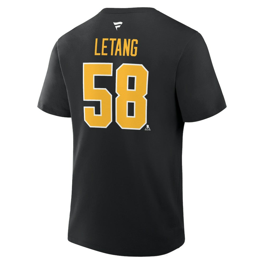 Kris Letang Pittsburgh Penguins Fanatics Authentic Stack Name & Number T-Shirt Black