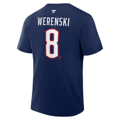 Zach Werenski Columbus Blue Jackets Fanatics Authentic Stack Name & Number T-Shirt Navy