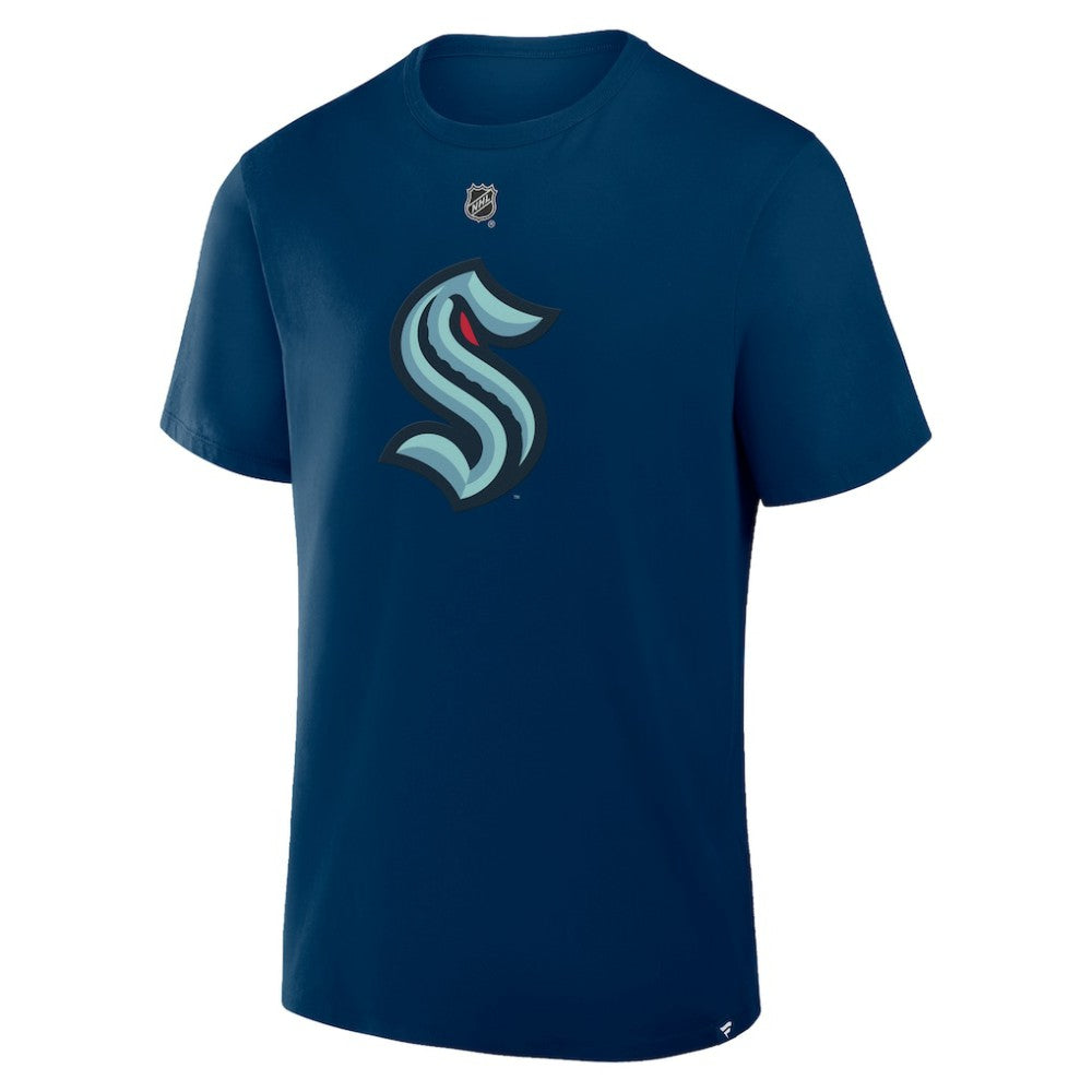 Matty Beniers Seattle Kraken Fanatics Authentic Stack Name & Number T-Shirt Navy