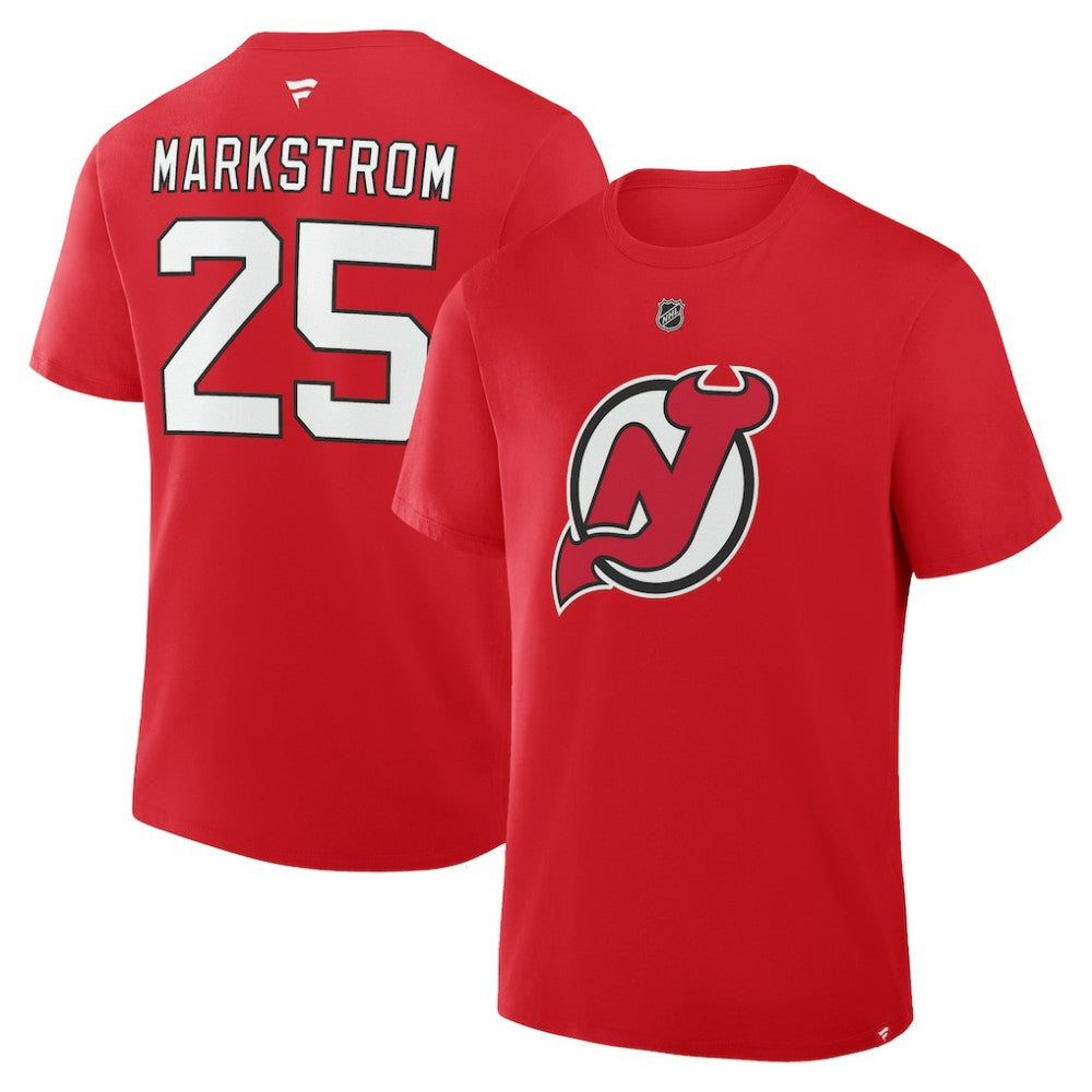 Jacob Markstrom New Jersey Devils Fanatics Authentic Stack Name & Number T-Shirt Red