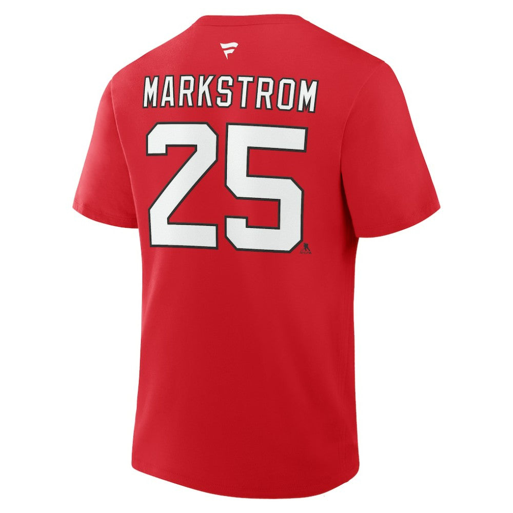Jacob Markstrom New Jersey Devils Fanatics Authentic Stack Name & Number T-Shirt Red