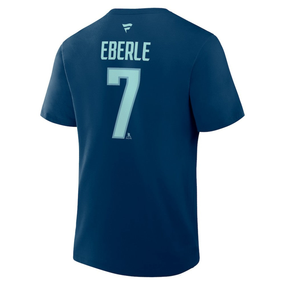 Jordan Eberle Seattle Kraken Fanatics Authentic Stack Name & Number T-Shirt Navy