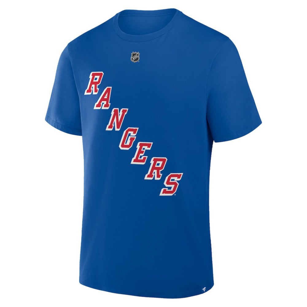 Alexis Lafreniere New York Rangers Fanatics Authentic Stack Name & Number T-Shirt Blue
