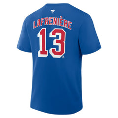 Alexis Lafreniere New York Rangers Fanatics Authentic Stack Name & Number T-Shirt Blue