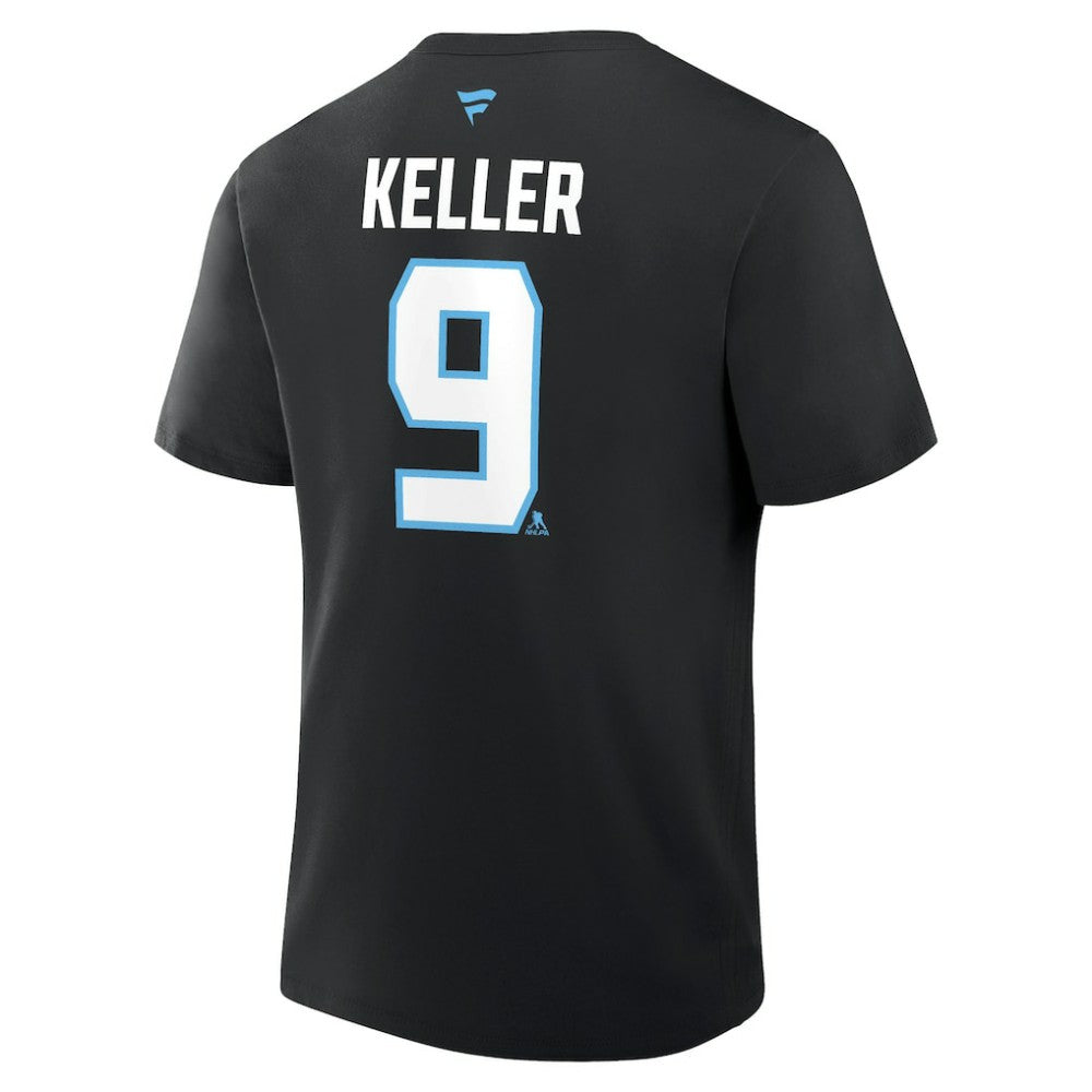 Clayton Keller Utah Mammoth Fanatics Authentic Stack Name & Number T-Shirt Black