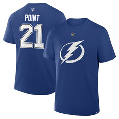 Brayden Point Tampa Bay Lightning Fanatics Authentic Stack Name & Number T-Shirt Blue