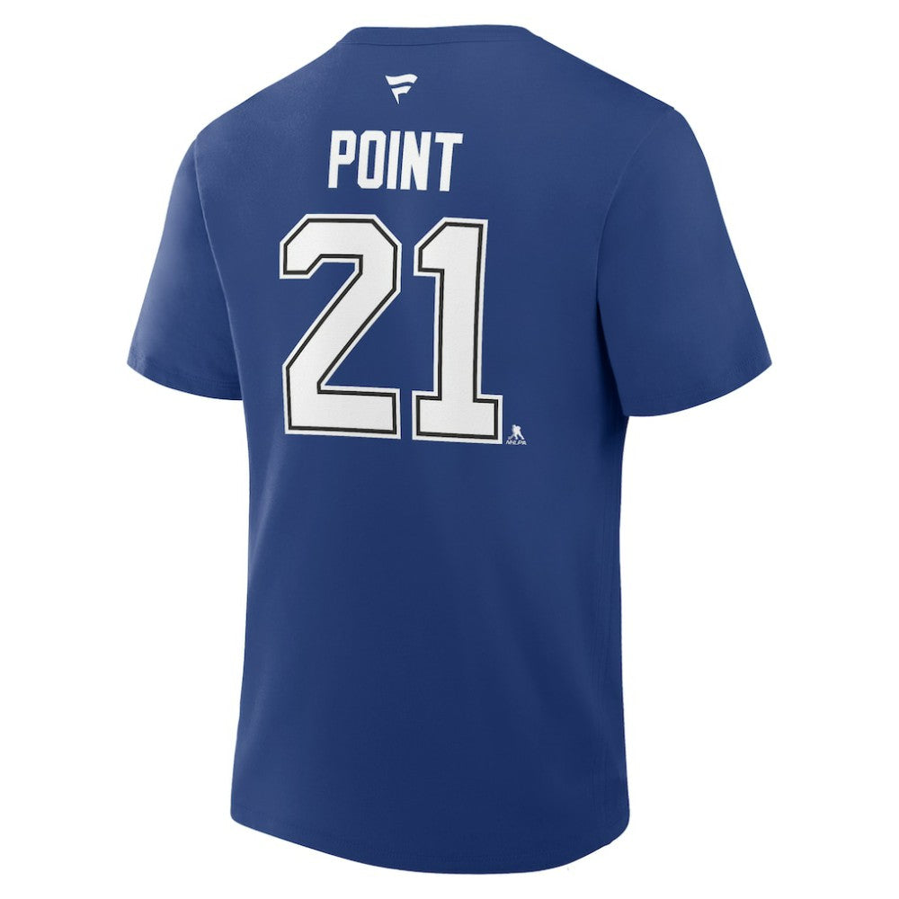 Brayden Point Tampa Bay Lightning Fanatics Authentic Stack Name & Number T-Shirt Blue