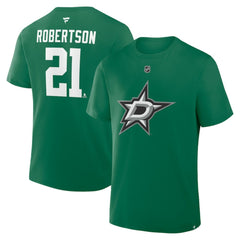 Jason Robertson Dallas Stars Fanatics Authentic Stack Name & Number T-Shirt Kelly Green