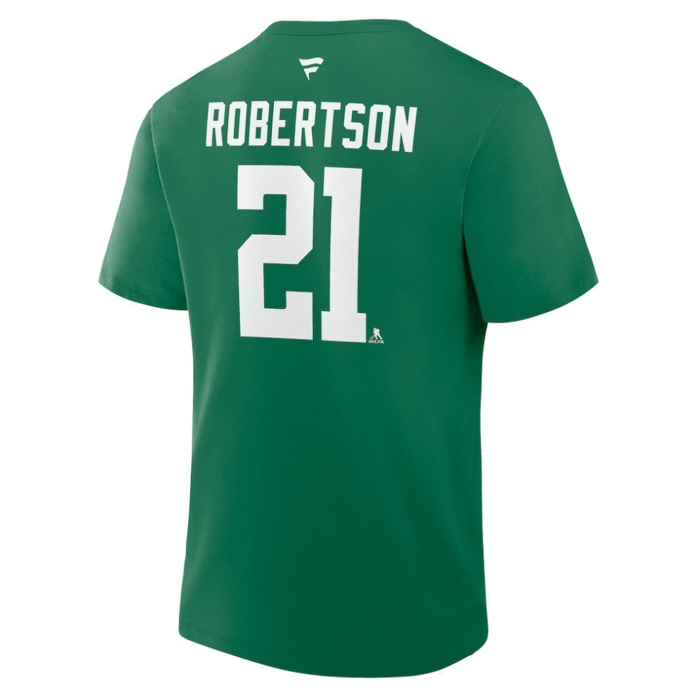 Jason Robertson Dallas Stars Fanatics Authentic Stack Name & Number T-Shirt Kelly Green