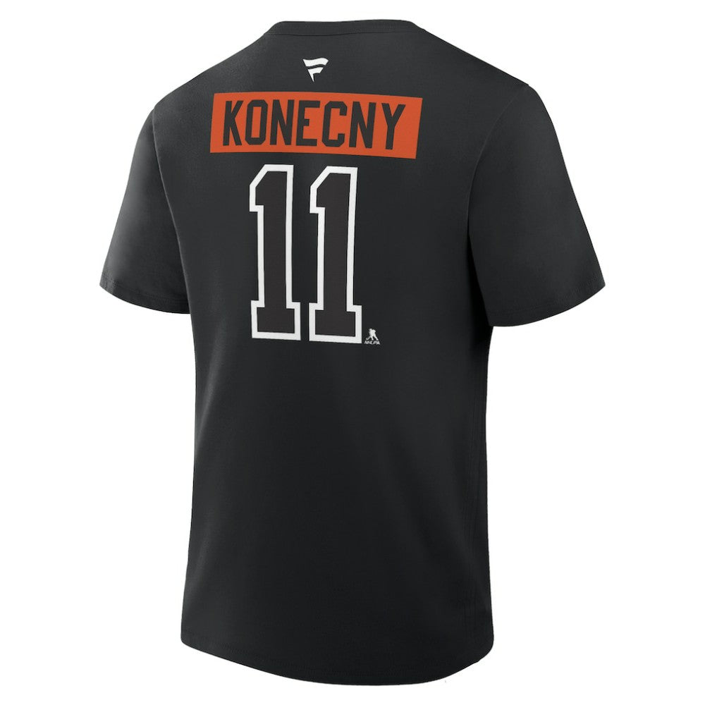 Travis Konecny Philadelphia Flyers Fanatics Authentic Stack Name & Number T-Shirt Black