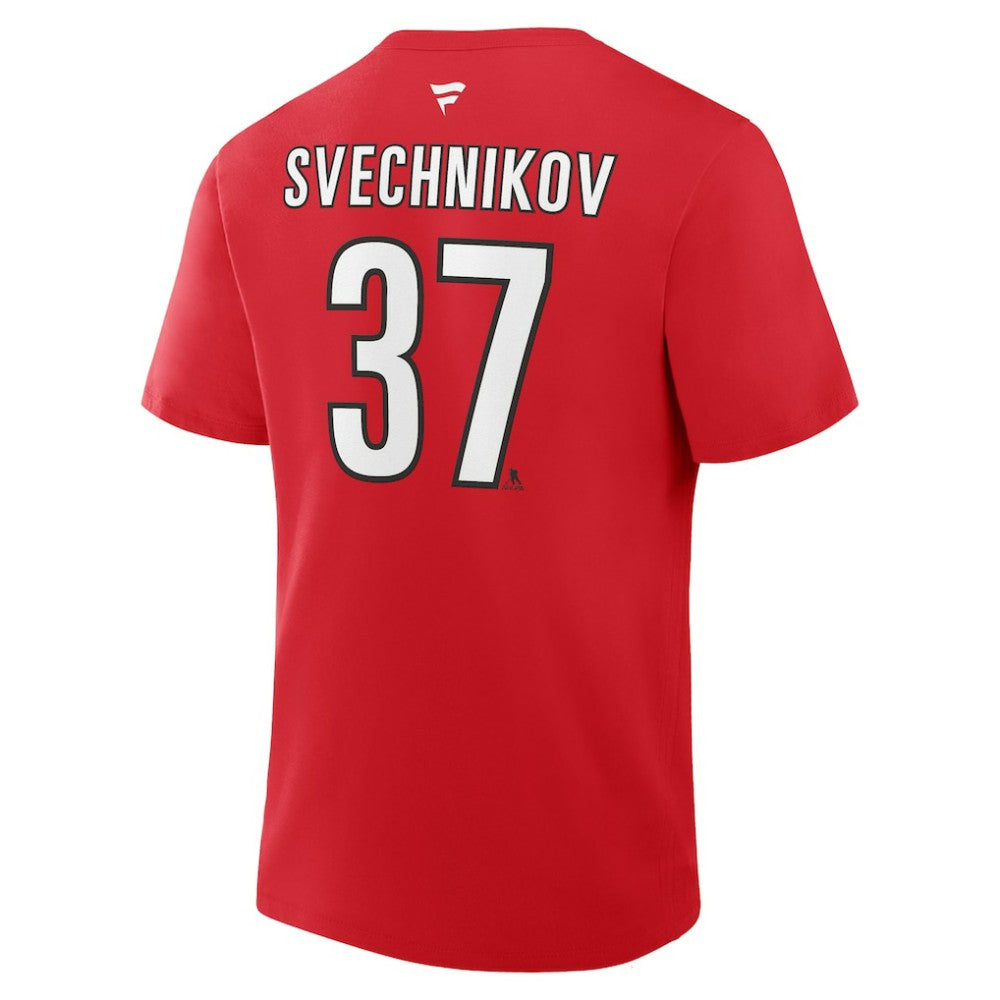 Andrei Svechnikov Carolina Hurricanes Fanatics Authentic Stack Name & Number T-Shirt Red