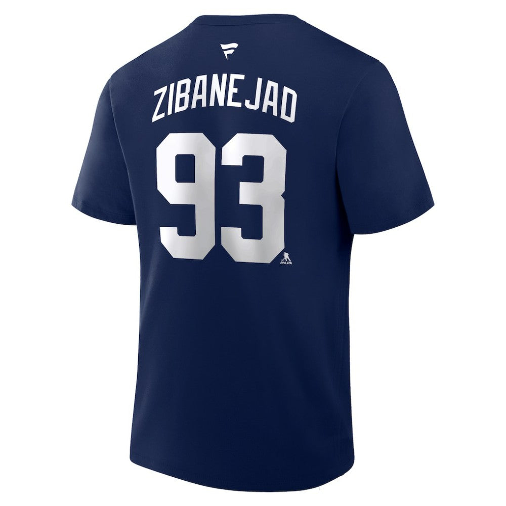 Mika Zibanejad New York Rangers Fanatics Authentic Stack Name & Number T-Shirt Navy