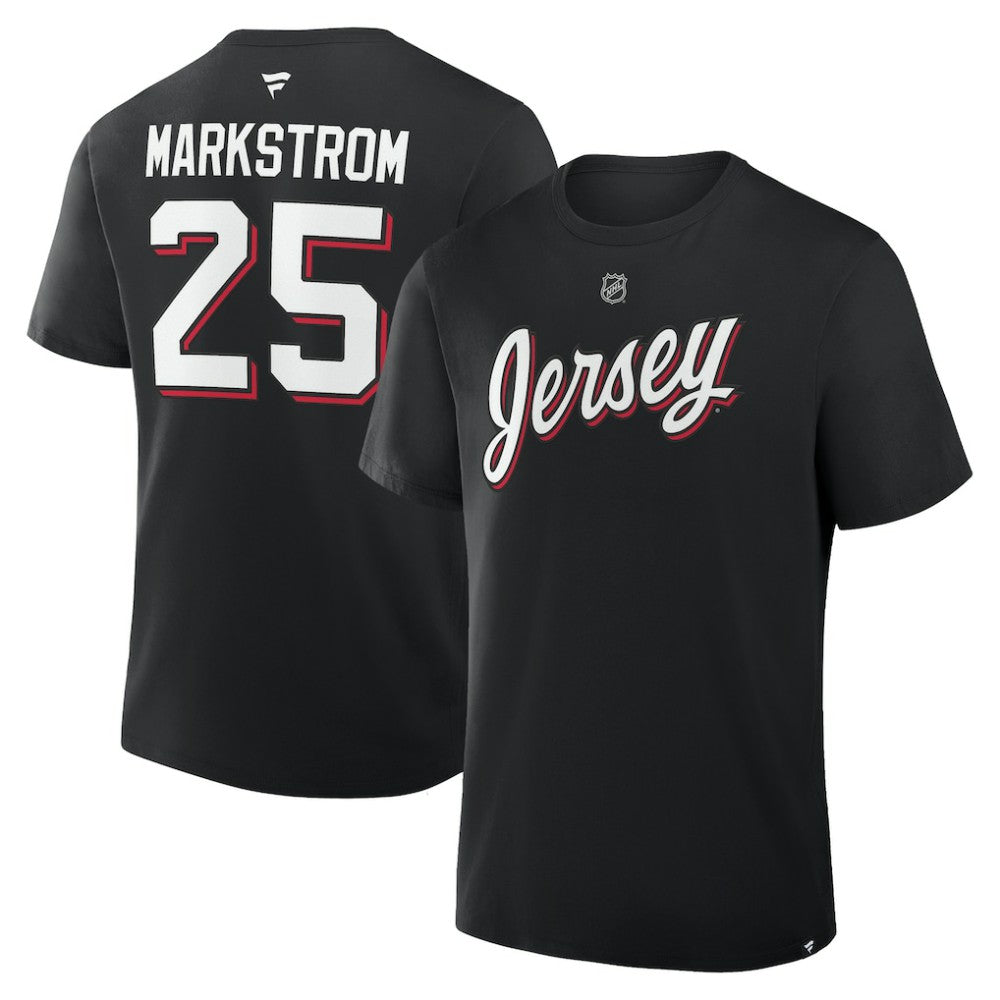 Jacob Markstrom New Jersey Devils Fanatics Authentic Stack Name & Number T-Shirt Black