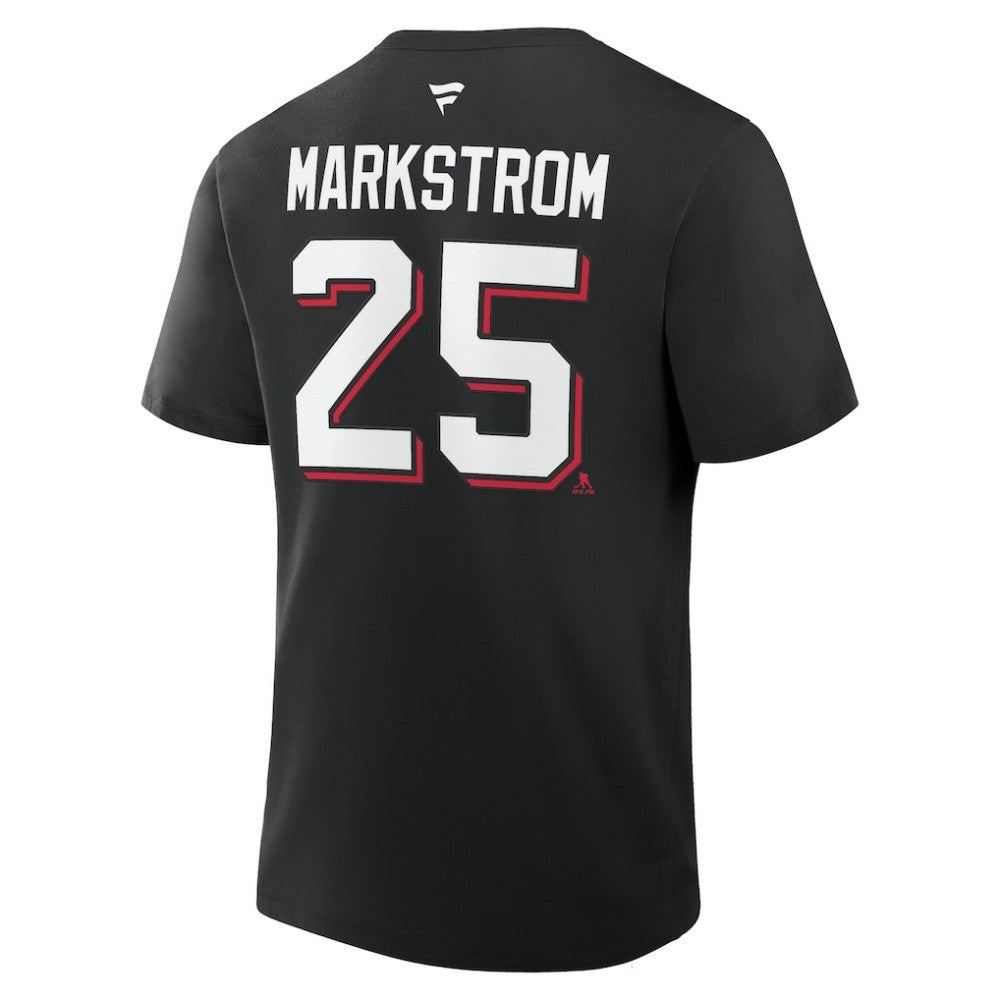 Jacob Markstrom New Jersey Devils Fanatics Authentic Stack Name & Number T-Shirt Black
