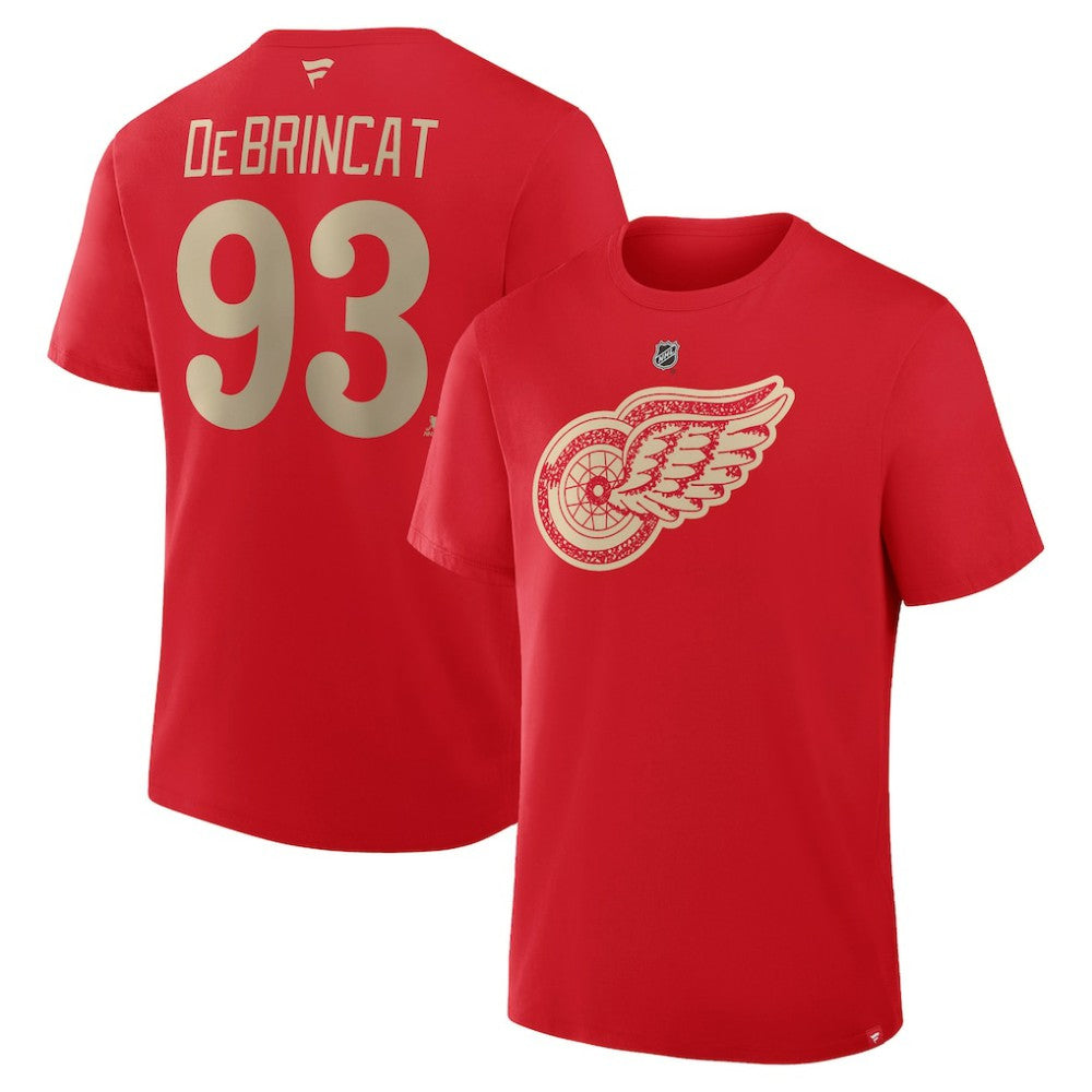 Alex DeBrincat Detroit Red Wings Fanatics Authentic Stack Name & Number T-Shirt Red