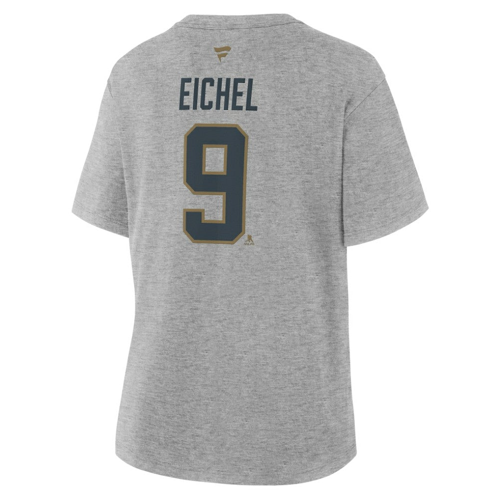 Jack Eichel Vegas Golden Knights Fanatics Women's Authentic Stack Name & Number T-Shirt Heather Gray