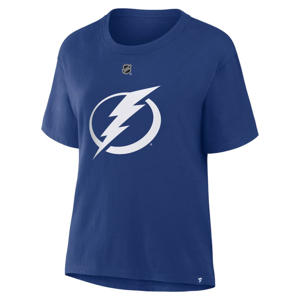 Nikita Kucherov Tampa Bay Lightning Fanatics Women's Authentic Stack Name & Number T-Shirt Blue