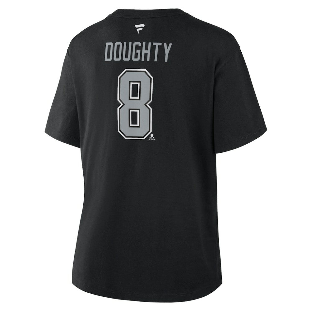 Drew Doughty Los Angeles Kings Fanatics Women's Authentic Stack Name & Number T-Shirt Black