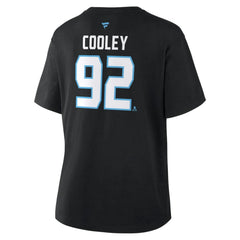 Logan Cooley Utah Mammoth Fanatics Women's Authentic Stack Name & Number T-Shirt Black