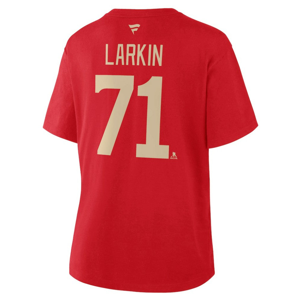Dylan Larkin Detroit Red Wings Fanatics Women's Authentic Stack Name & Number T-Shirt Red