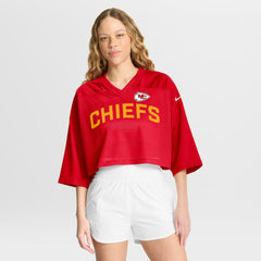 Kansas City Chiefs Women's Primetime Cropped Mesh Dri-FIT Fashion Jersey - Red