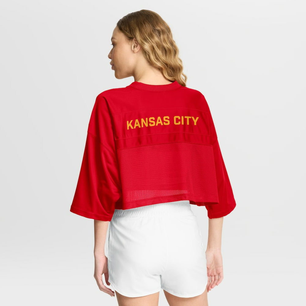 Kansas City Chiefs Women's Primetime Cropped Mesh Dri-FIT Fashion Jersey - Red