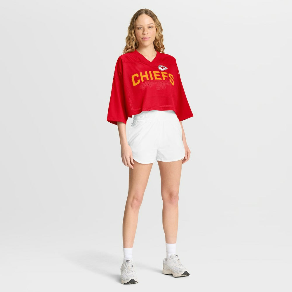 Kansas City Chiefs Women's Primetime Cropped Mesh Dri-FIT Fashion Jersey - Red