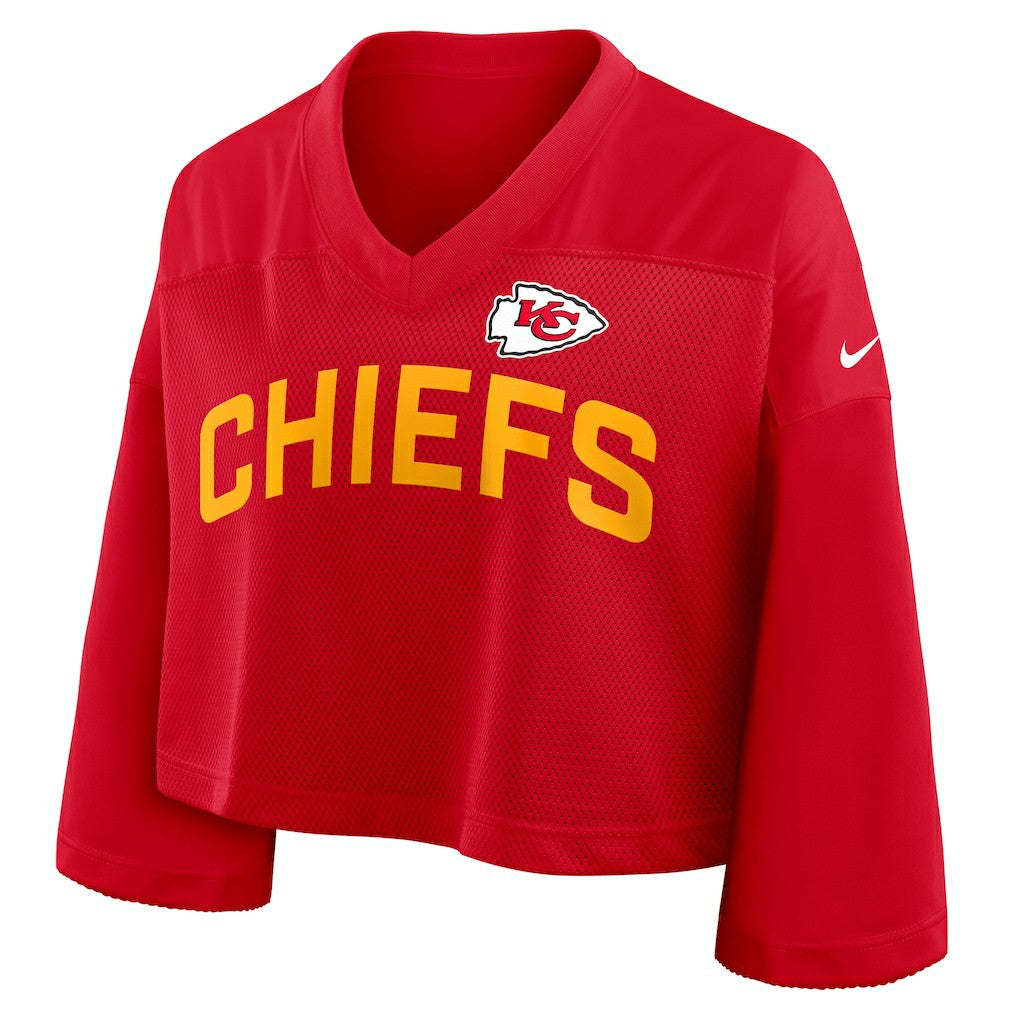 Kansas City Chiefs Women's Primetime Cropped Mesh Dri-FIT Fashion Jersey - Red