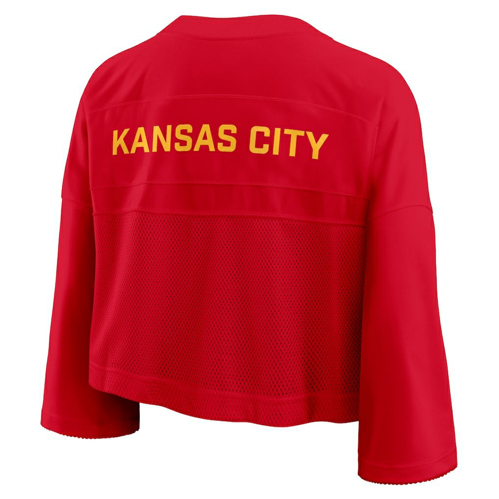 Kansas City Chiefs Women's Primetime Cropped Mesh Dri-FIT Fashion Jersey - Red