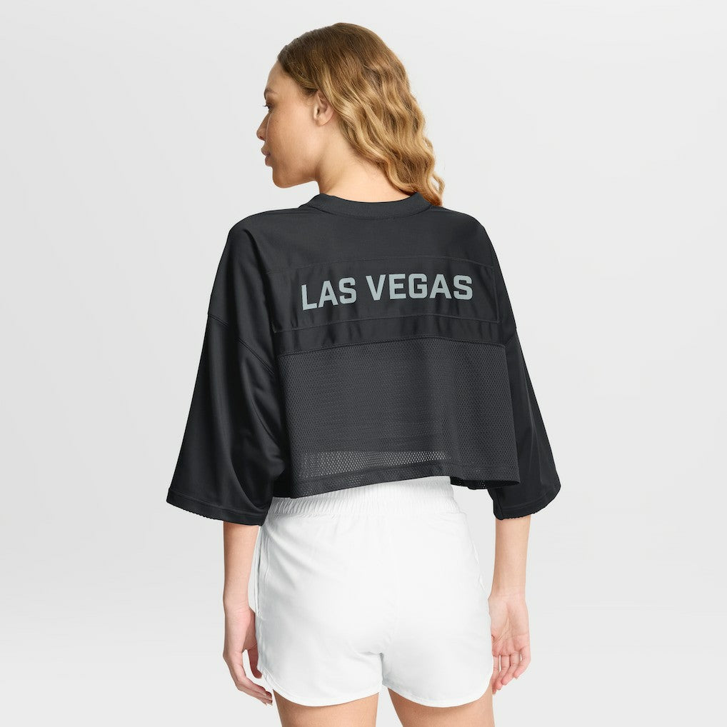 Las Vegas Raiders Women's Primetime Cropped Mesh Dri-FIT Fashion Jersey - Black
