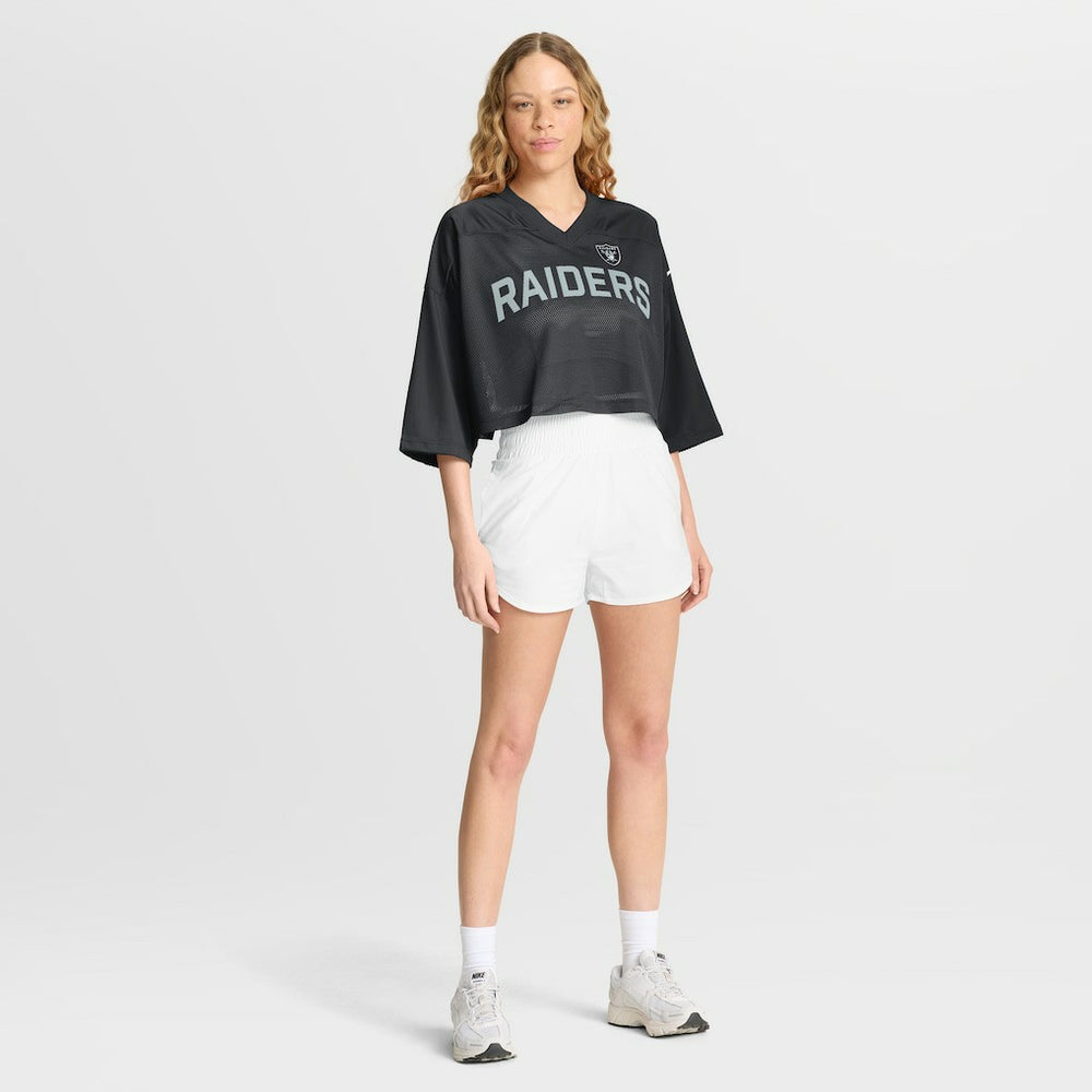 Las Vegas Raiders Women's Primetime Cropped Mesh Dri-FIT Fashion Jersey - Black