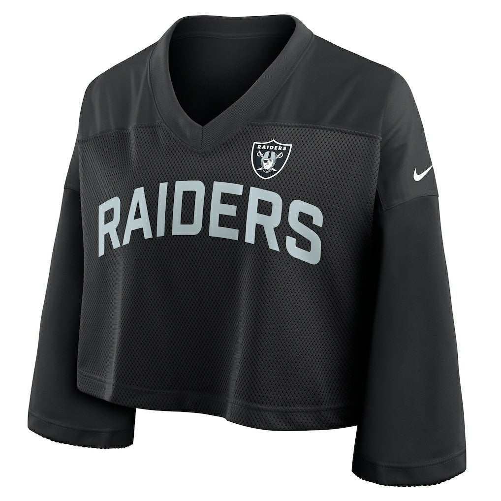 Las Vegas Raiders Women's Primetime Cropped Mesh Dri-FIT Fashion Jersey - Black