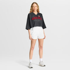 San Francisco 49ers Women's Primetime Cropped Mesh Dri-FIT Fashion Jersey - Black