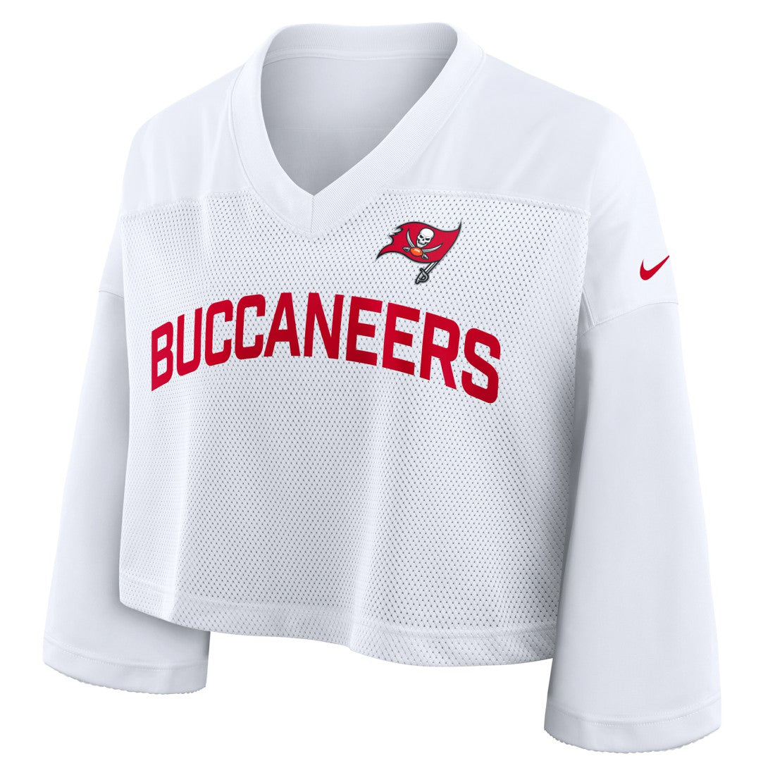 Tampa Bay Buccaneers Women's Primetime Cropped Mesh Dri-FIT Fashion Jersey - White