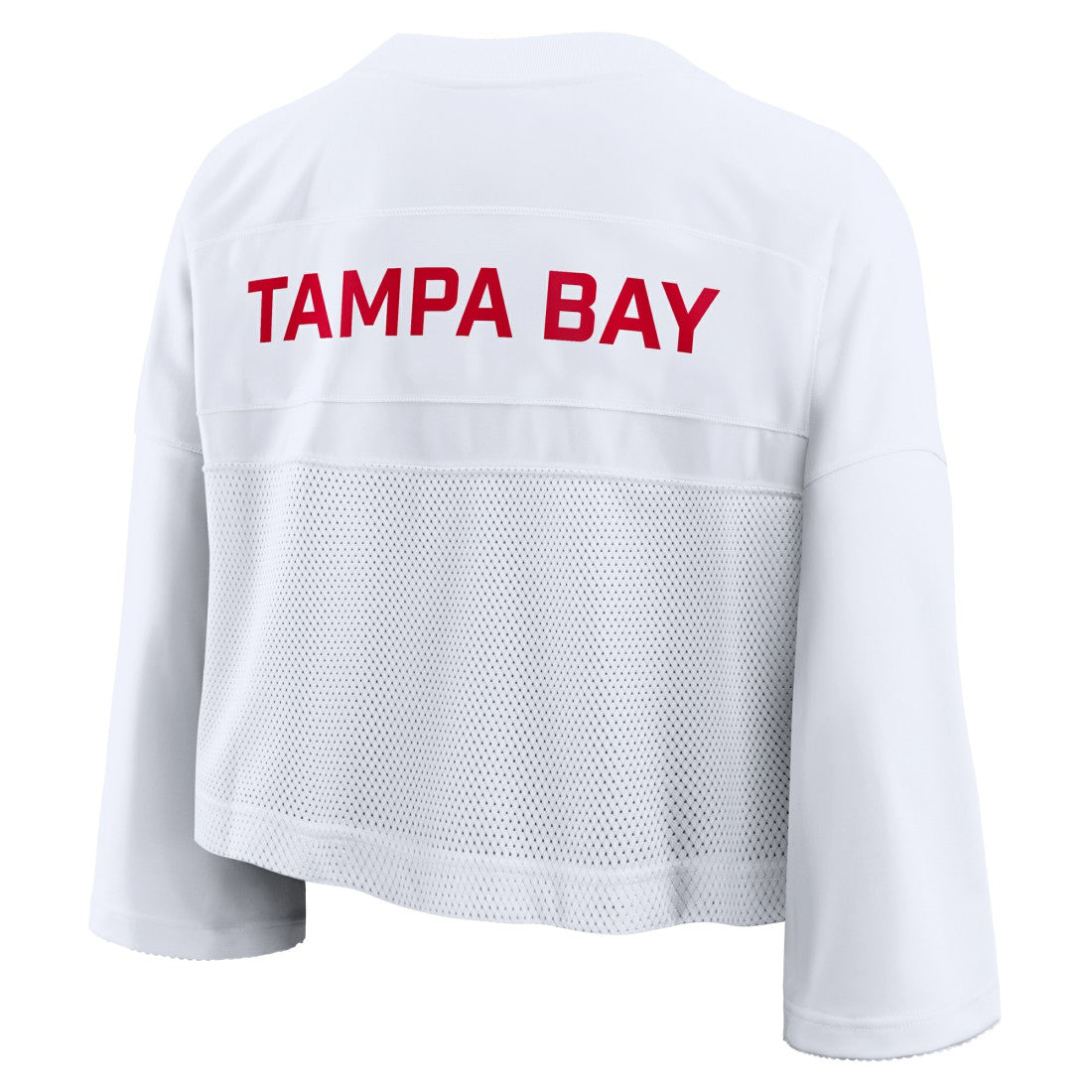 Tampa Bay Buccaneers Women's Primetime Cropped Mesh Dri-FIT Fashion Jersey - White