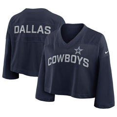 Dallas Cowboys Women's Primetime Cropped Mesh Dri-FIT Fashion Jersey - Navy