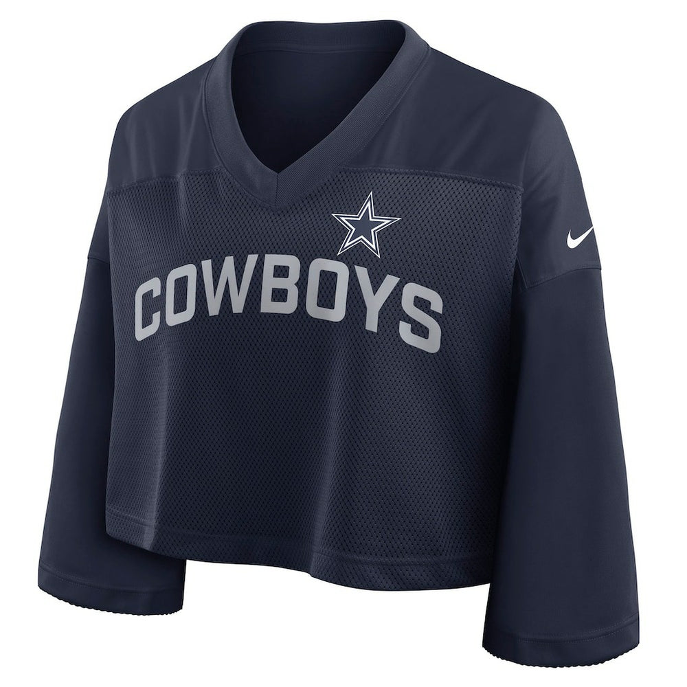 Dallas Cowboys Women's Primetime Cropped Mesh Dri-FIT Fashion Jersey - Navy